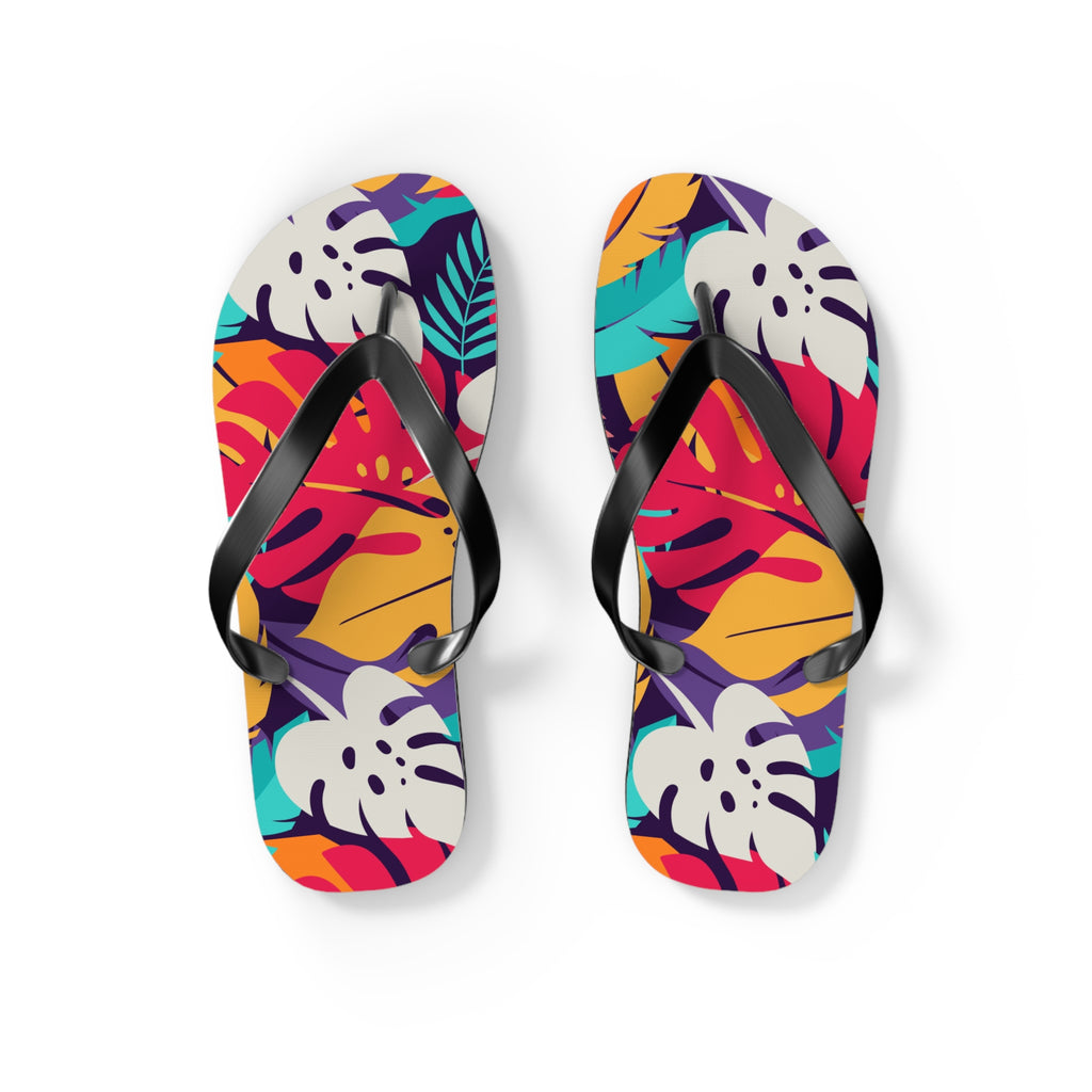 Tropical Leaf Flip Flops — Colorful Hawaiian Beach Sandals