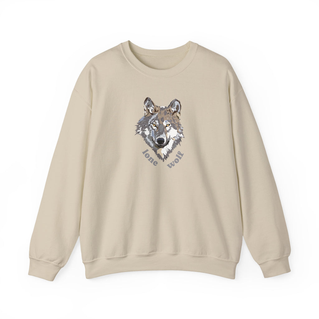 Lone Wolf Crewneck Sweatshirt – Graphic Wolf Head Pullover