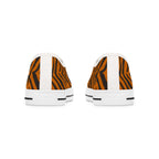 Tiger Stripe Women's Low Top Sneakers — Animal Print Canvas Shoes