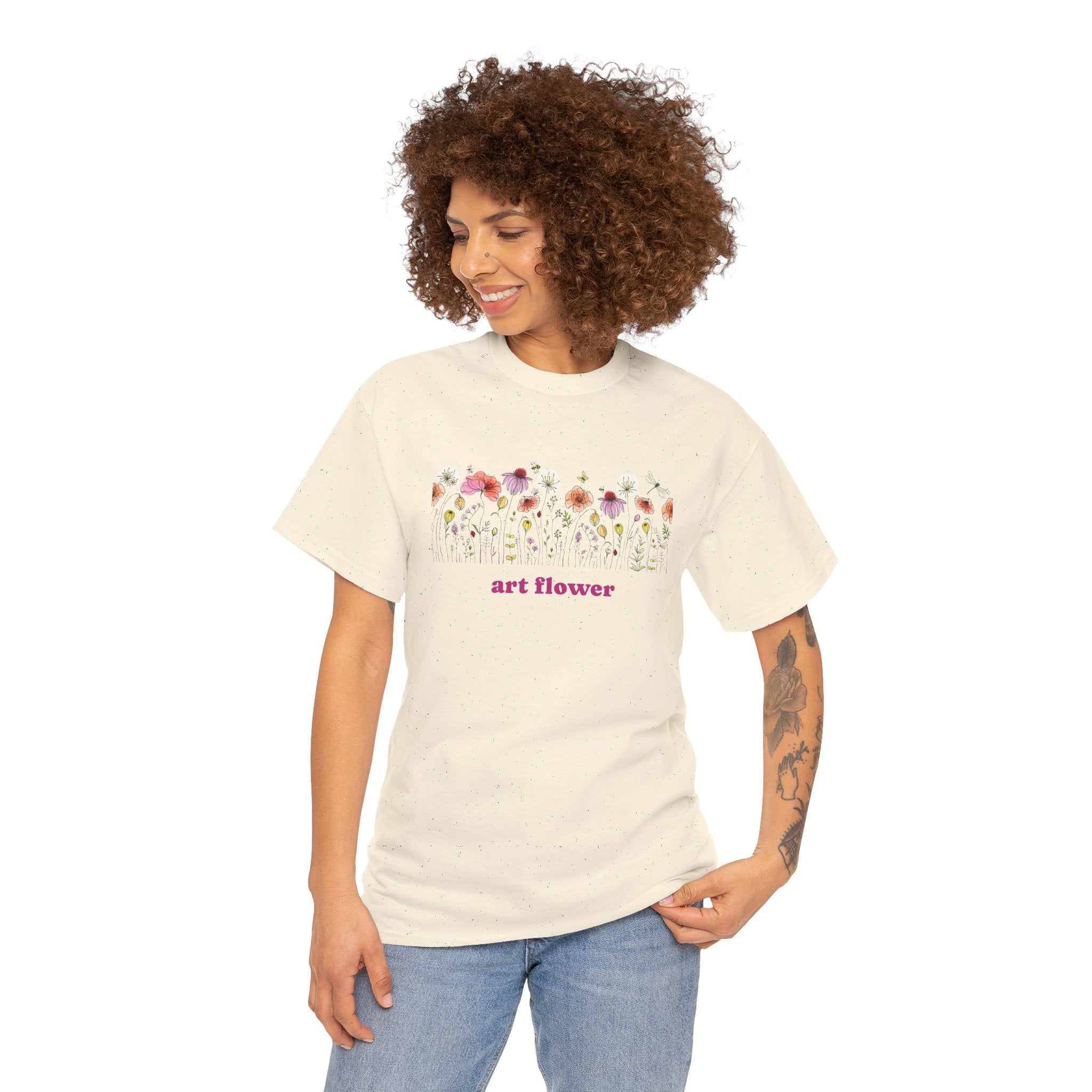 Camiseta floral para mujer - Diseño de flores coloridas 