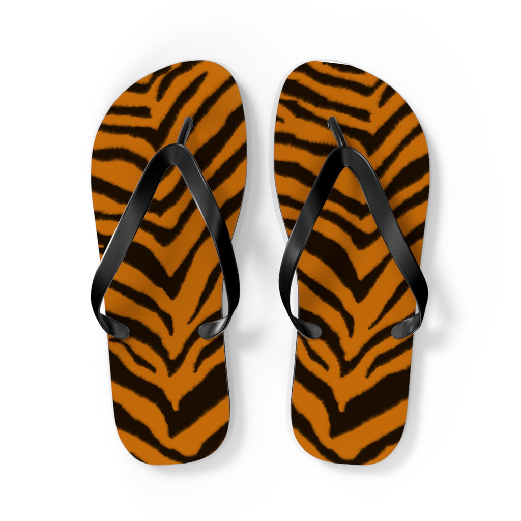 Tiger Stripe Flip Flops — Bold Animal Print Summer Sandals 