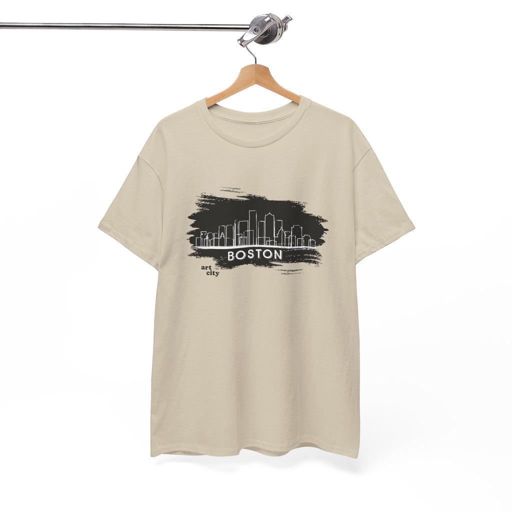 Boston Skyline T-Shirt — Brushstroke Cityscape Tee 
