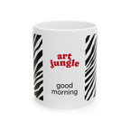 Good Morning Zebra Stripe Ceramic Mug — Art Jungle Coffee Cup (11oz, 15oz)