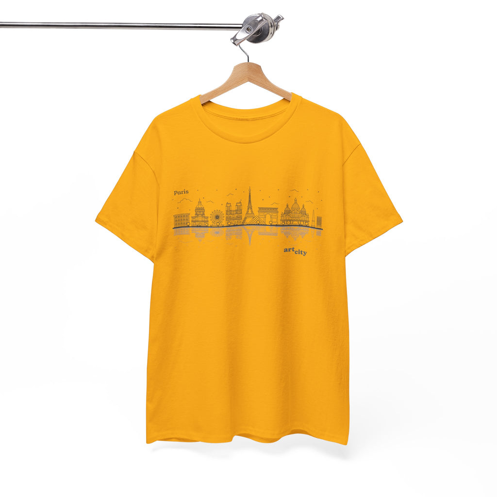 Paris Skyline T-Shirt — Minimalist Cityscape Tee (features 'Paris' text) 