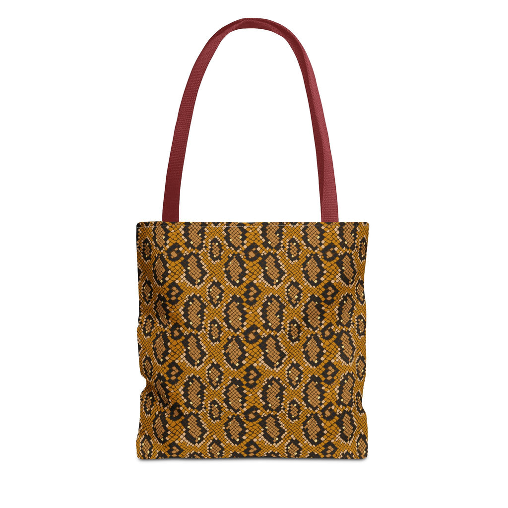 Bolso tote con estampado de serpiente — Bolso tote marrón con estampado integral de leopardo/serpiente
