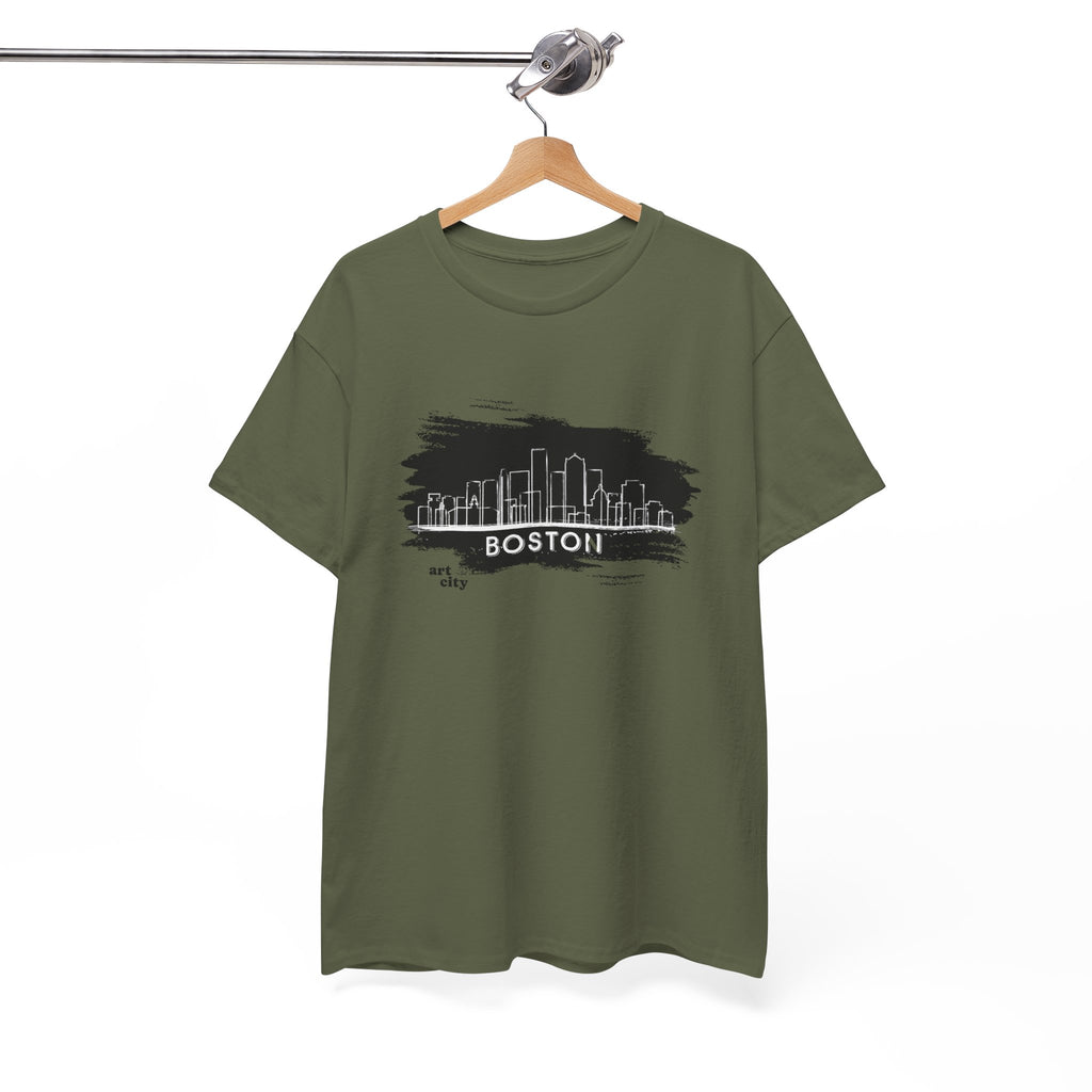 Boston Skyline T-Shirt — Brushstroke Cityscape Tee 