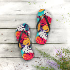 Tropical Leaf Flip Flops — Colorful Hawaiian Beach Sandals