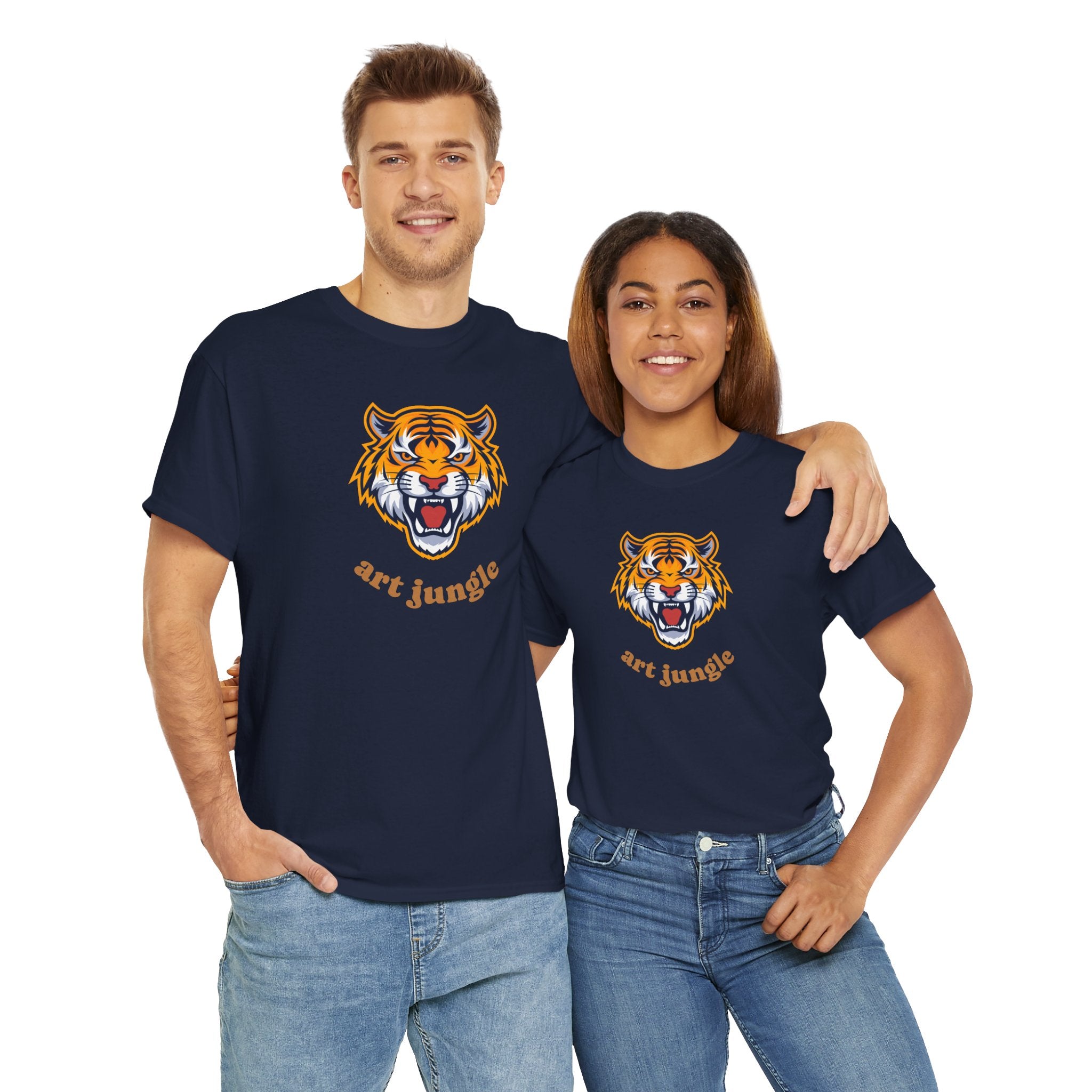 Tiger Head Tee Shirt - Unisex Heavy Cotton 