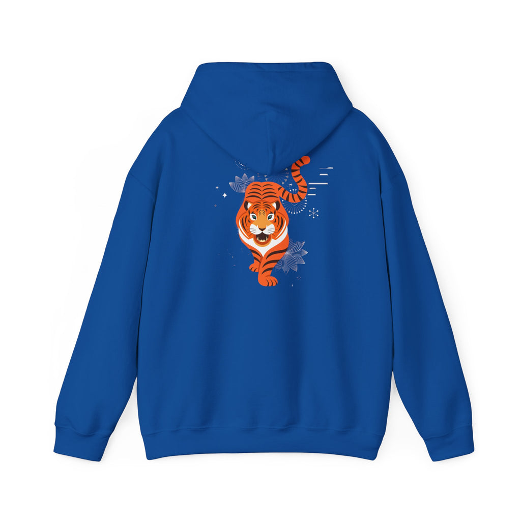 Tiger Graphic Hoodie — Bold Roaring Tiger Back Print Sweatshirt 