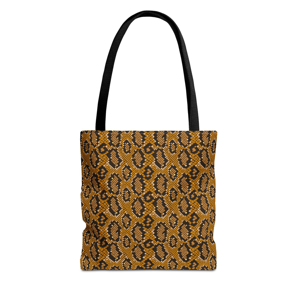 Bolso tote con estampado de serpiente — Bolso tote marrón con estampado integral de leopardo/serpiente