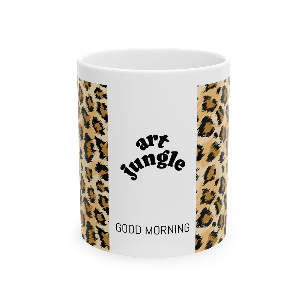 Taza con estampado de leopardo