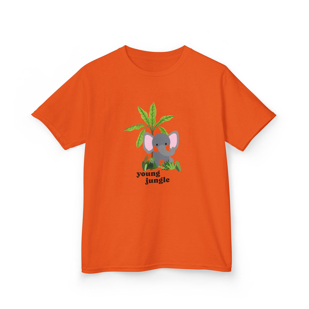 Camiseta infantil con el gráfico "Young Jungle" de un elefante adorable 