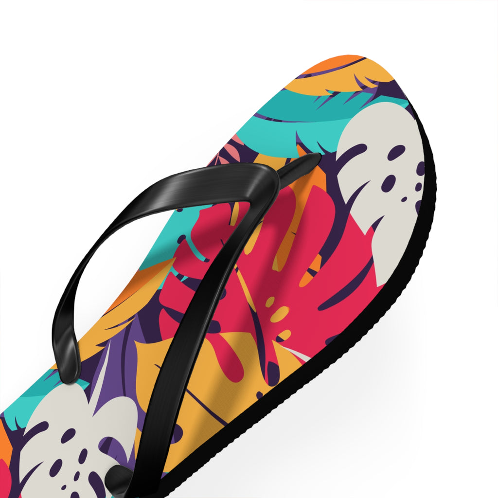 Tropical Leaf Flip Flops — Colorful Hawaiian Beach Sandals