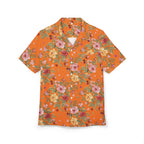 Orange Floral Hawaiian Shirt — Tropical Vacation Button-Down 