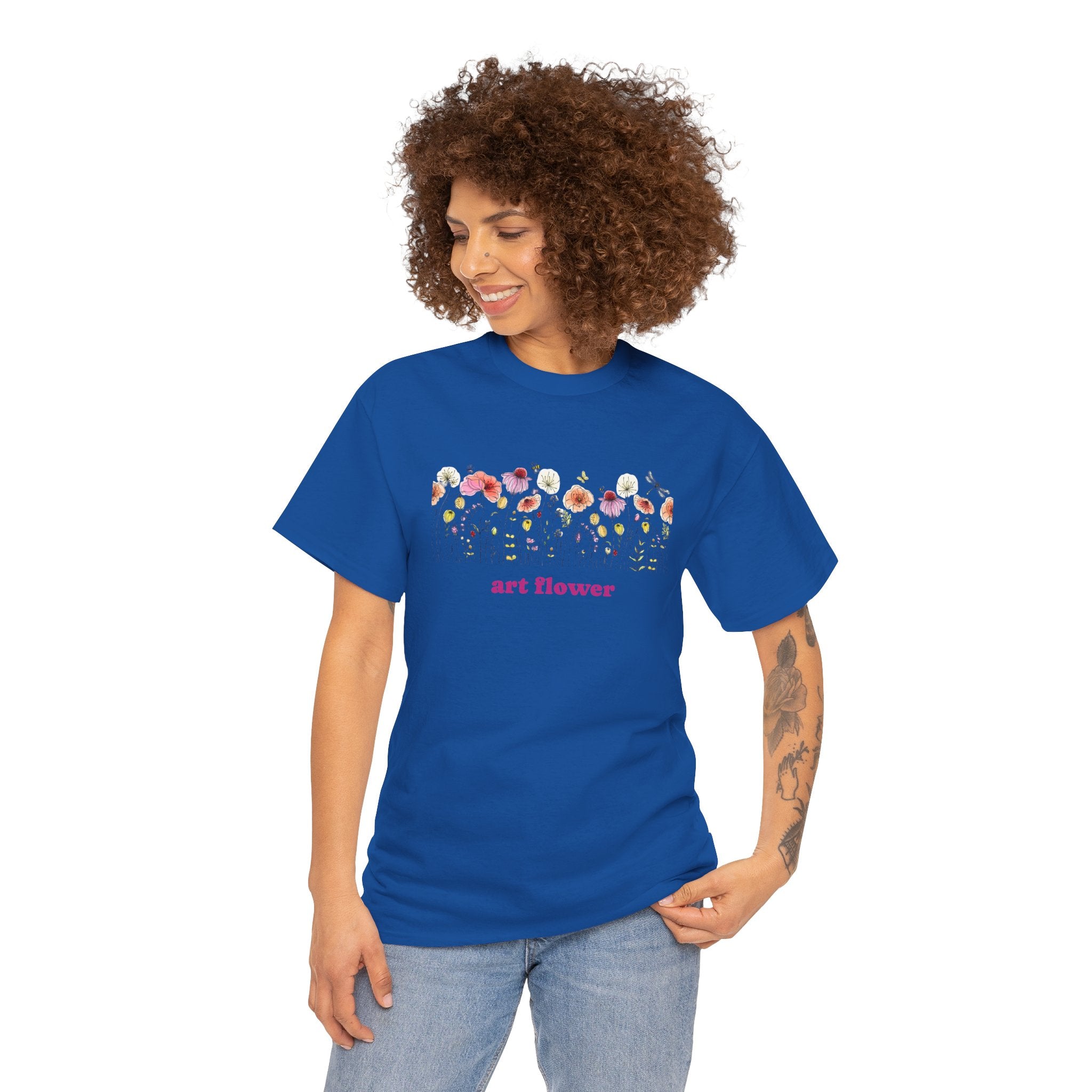 Camiseta floral para mujer - Diseño de flores coloridas 