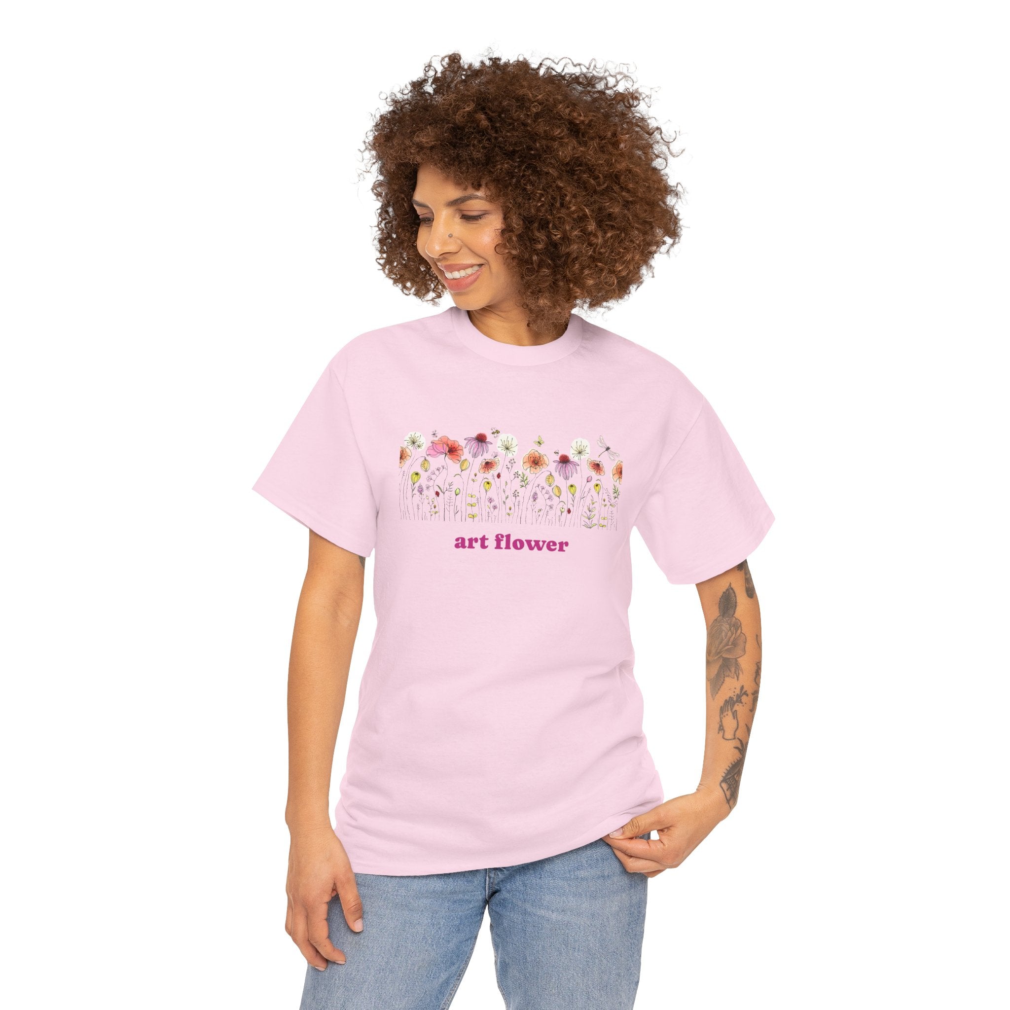 Camiseta floral para mujer - Diseño de flores coloridas 