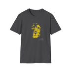 Lion Face Graphic T-Shirt — Bold Yellow Wildlife Tee 