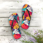 Tropical Leaf Flip Flops — Colorful Hawaiian Beach Sandals