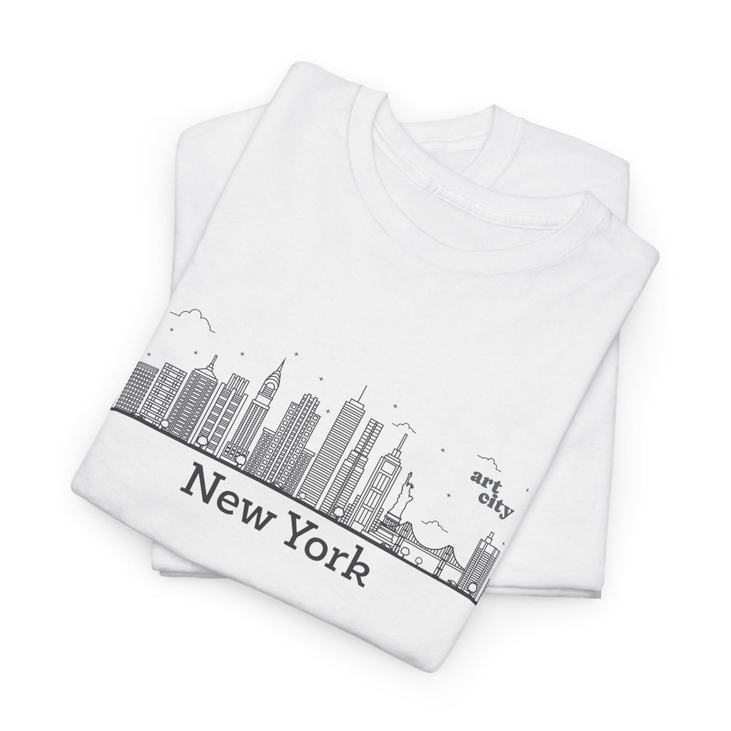 Camiseta con el horizonte de Nueva York — Camiseta minimalista con paisaje urbano 