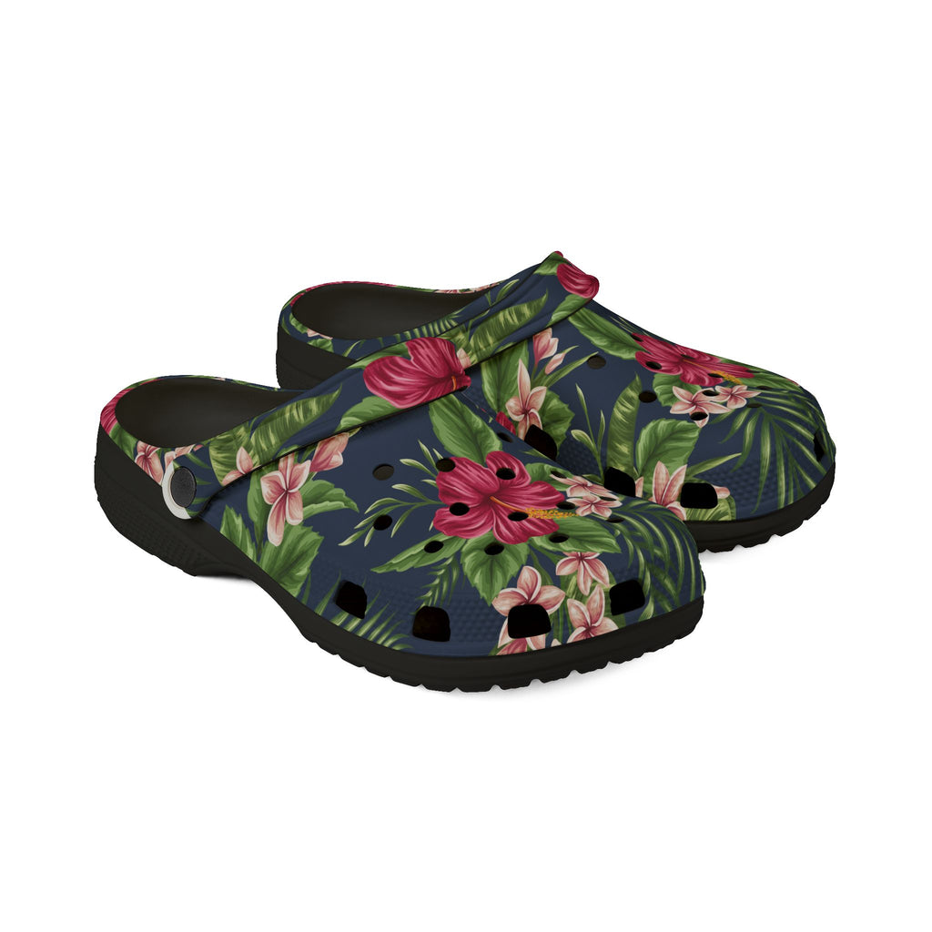 Floral Tropical EVA Foam Clogs - Water-Resistant Garden & Beach Shoes