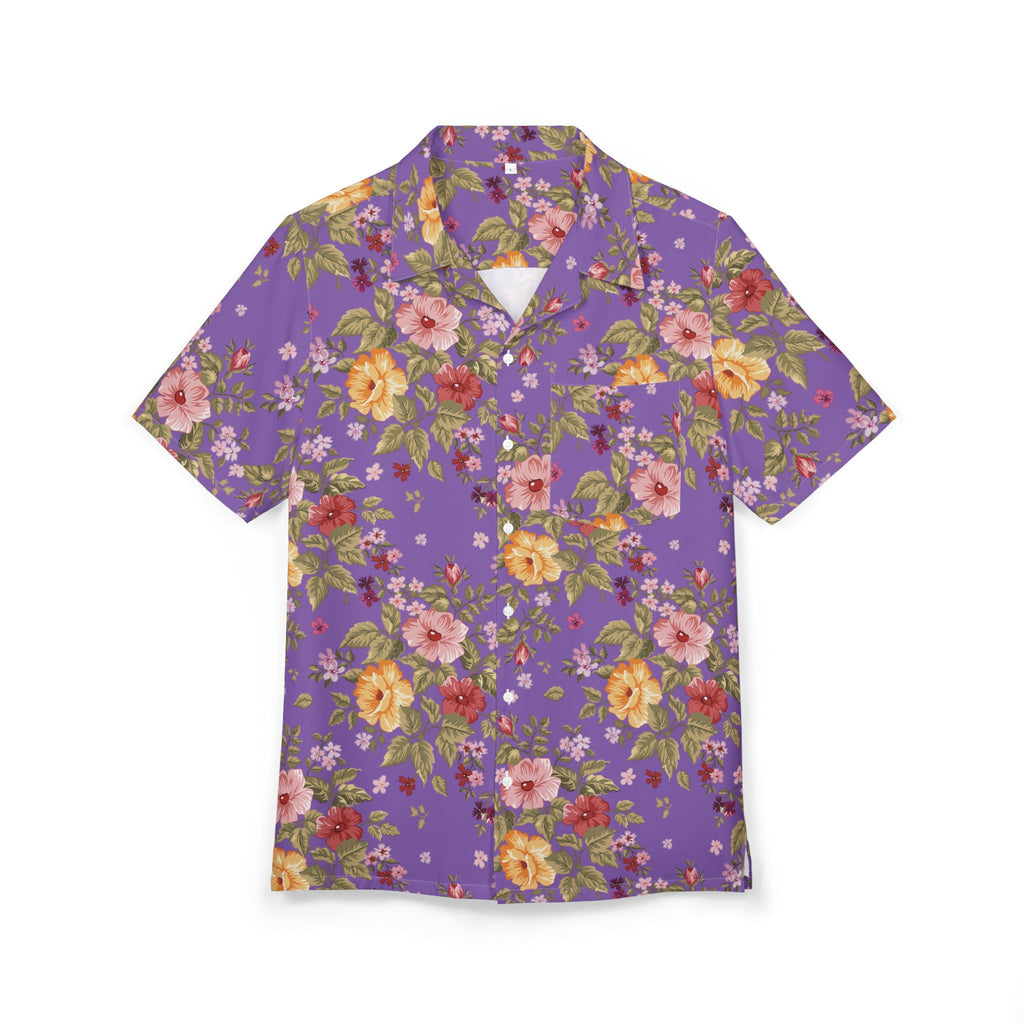 Purple Vintage Floral Hawaiian Shirt