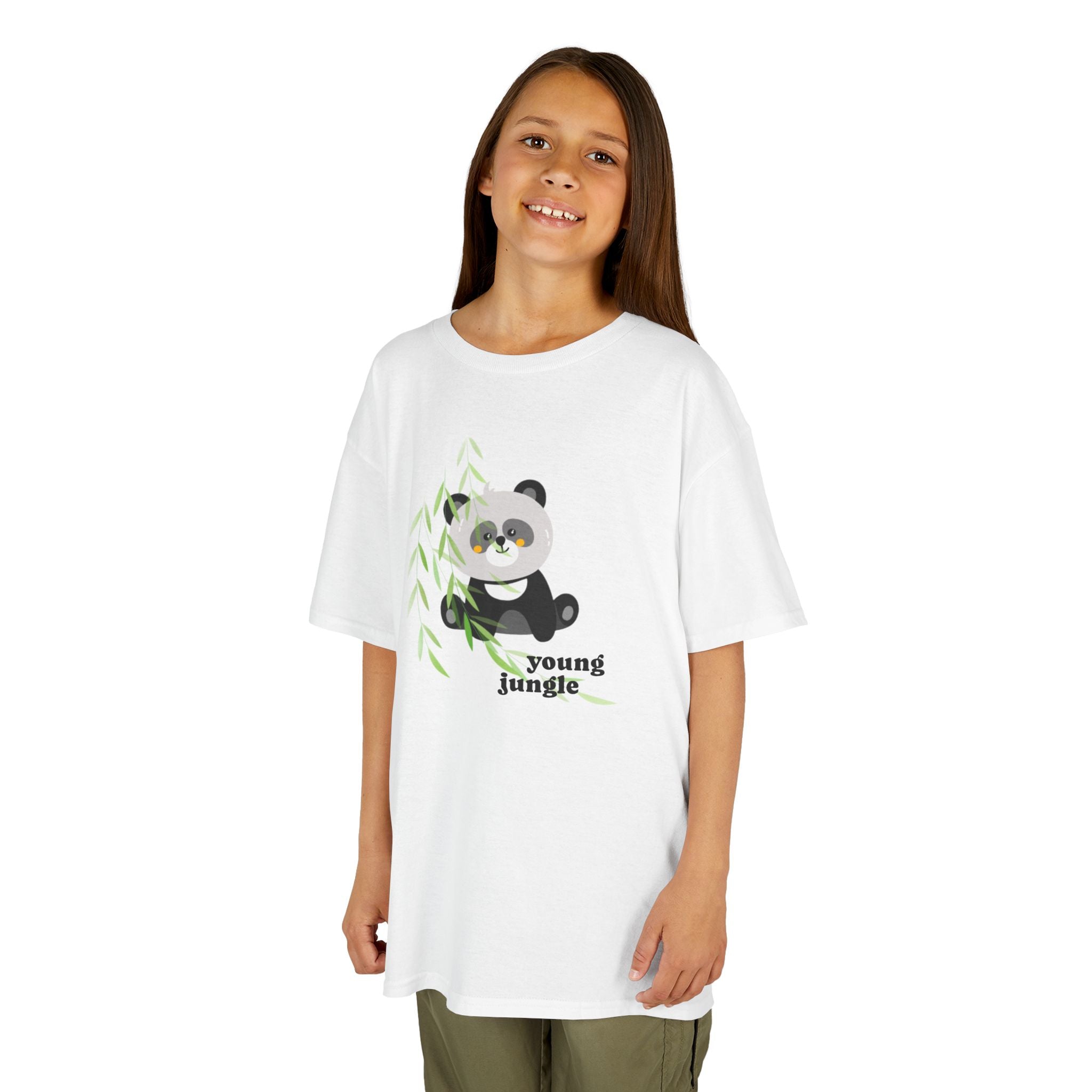 Kids Tee — Cute Panda "Young Jungle" Graphic Shirt 