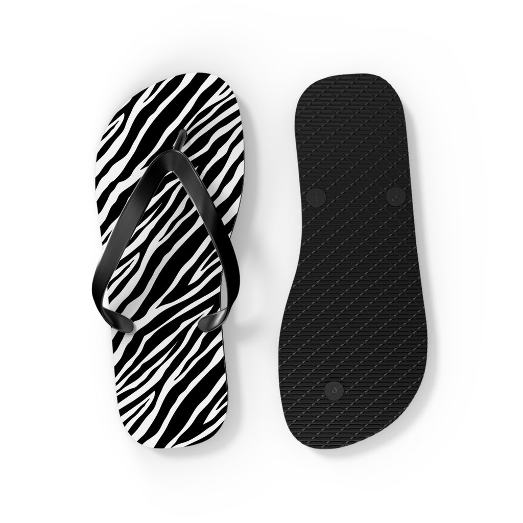 Chanclas con estampado de cebra: sandalias de playa de verano en blanco y negro