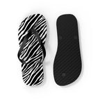 Chanclas con estampado de cebra: sandalias de playa de verano en blanco y negro