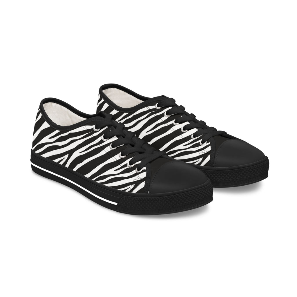 Zebra Print Low Top Sneakers — Women's ZEBRA Pattern Casual Shoes 