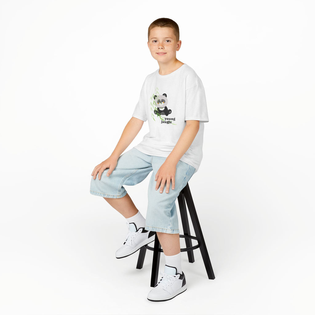 Kids Tee — Cute Panda "Young Jungle" Graphic Shirt