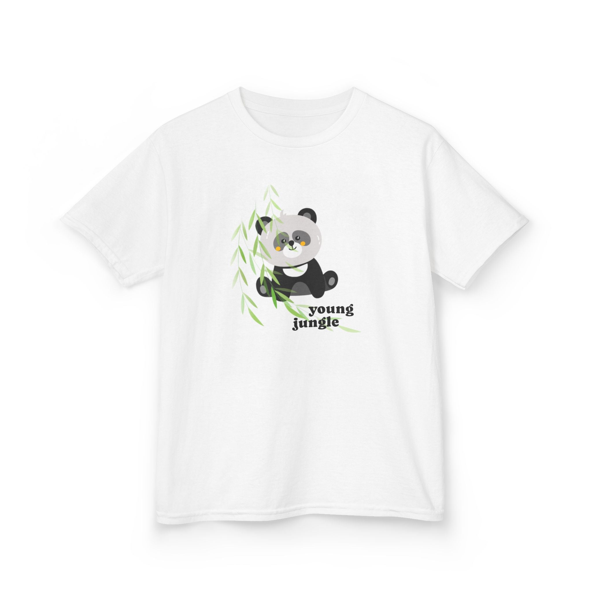 Kids Tee — Cute Panda "Young Jungle" Graphic Shirt 