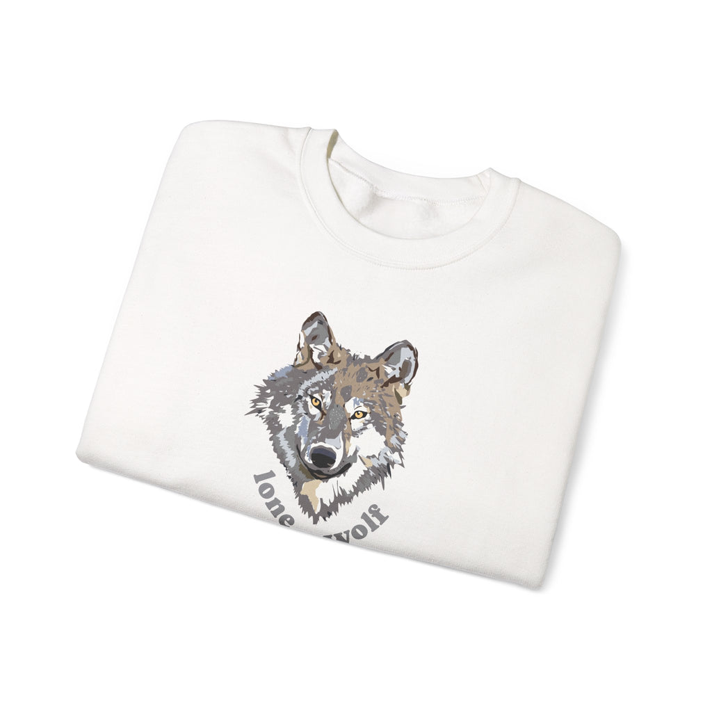 Lone Wolf Crewneck Sweatshirt – Graphic Wolf Head Pullover