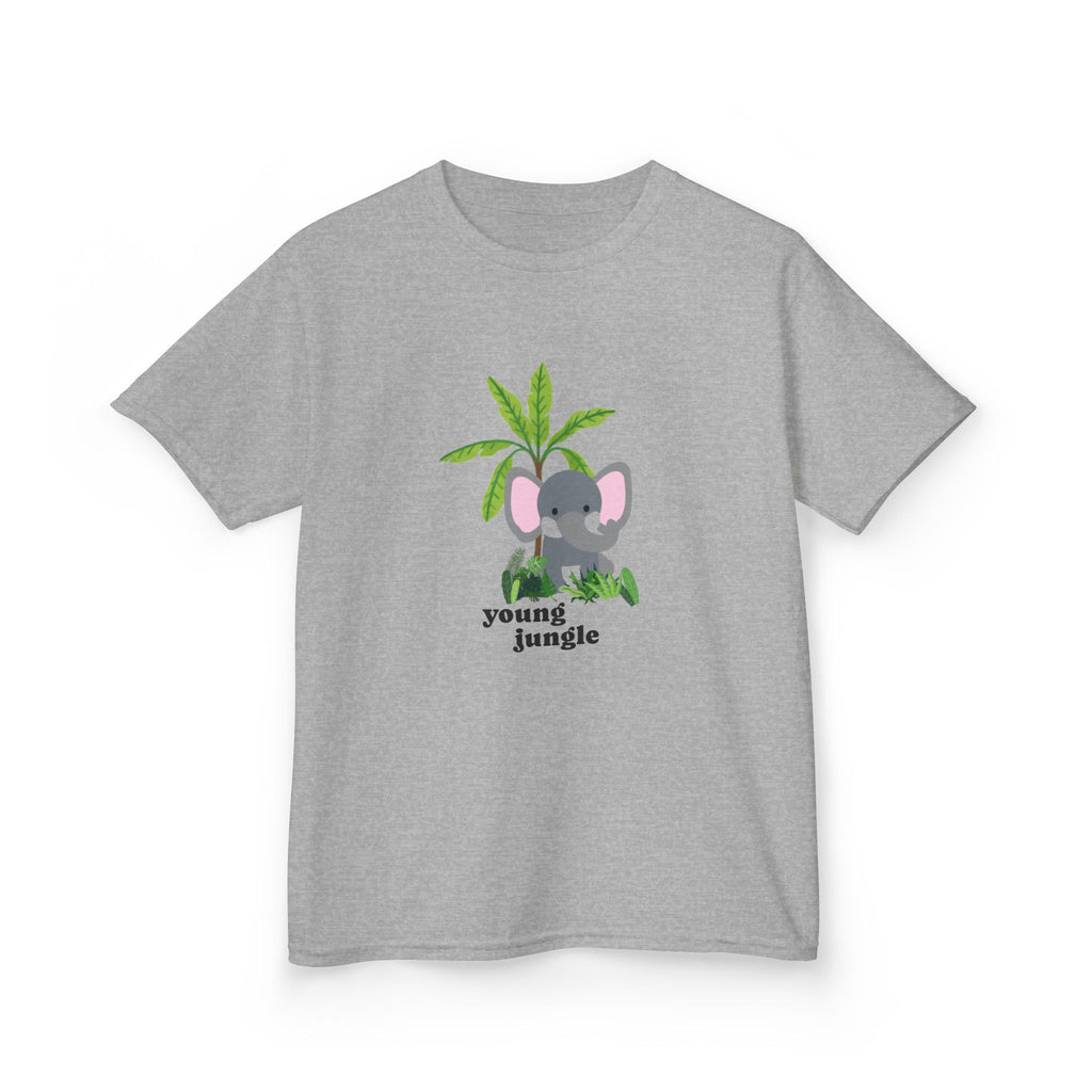 Camiseta infantil con el gráfico "Young Jungle" de un elefante adorable 
