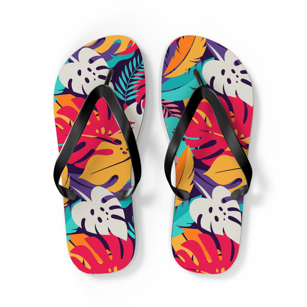 Tropical Leaf Flip Flops — Colorful Hawaiian Beach Sandals