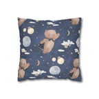 Funda de almohada con diseño de oso de peluche y cielo nocturno