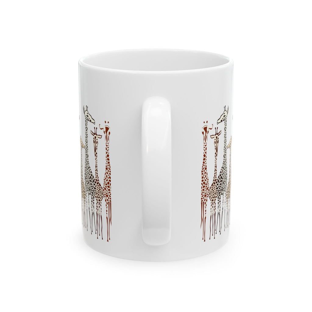 Taza de cerámica con diseño de jirafa de la jungla — "Buenos días" (325 ml, 430 ml)