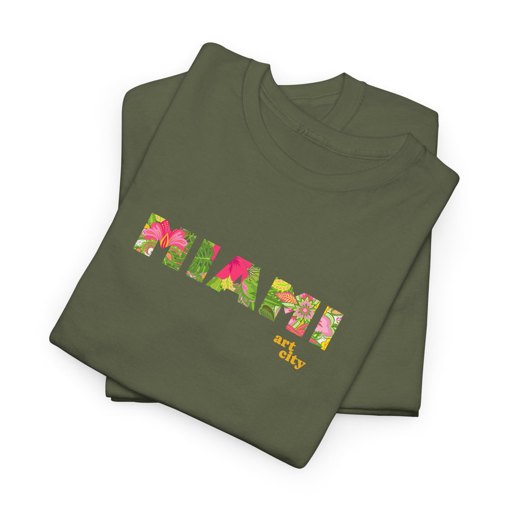 Miami Floral Tee — Vintage Tropical City Shirt 