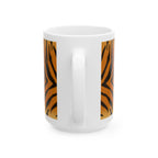 Art Jungle Tiger Stripe Ceramic Mug — "Good Morning" Coffee Cup (11oz &amp; 15oz)
