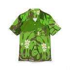 Tropical Jungle Hawaiian Shirt — Green Monstera & Plumeria Aloha Button-Down