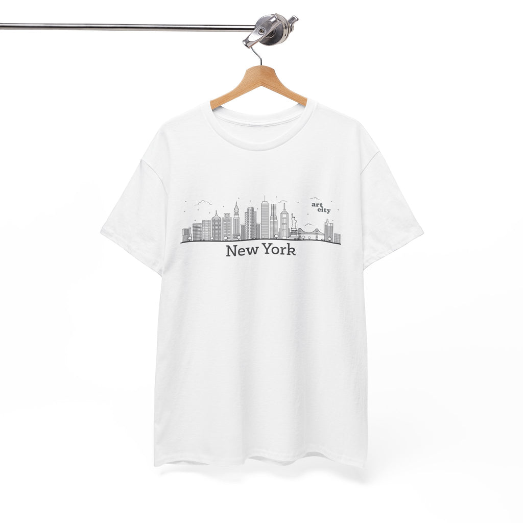 Camiseta con el horizonte de Nueva York — Camiseta minimalista con paisaje urbano 