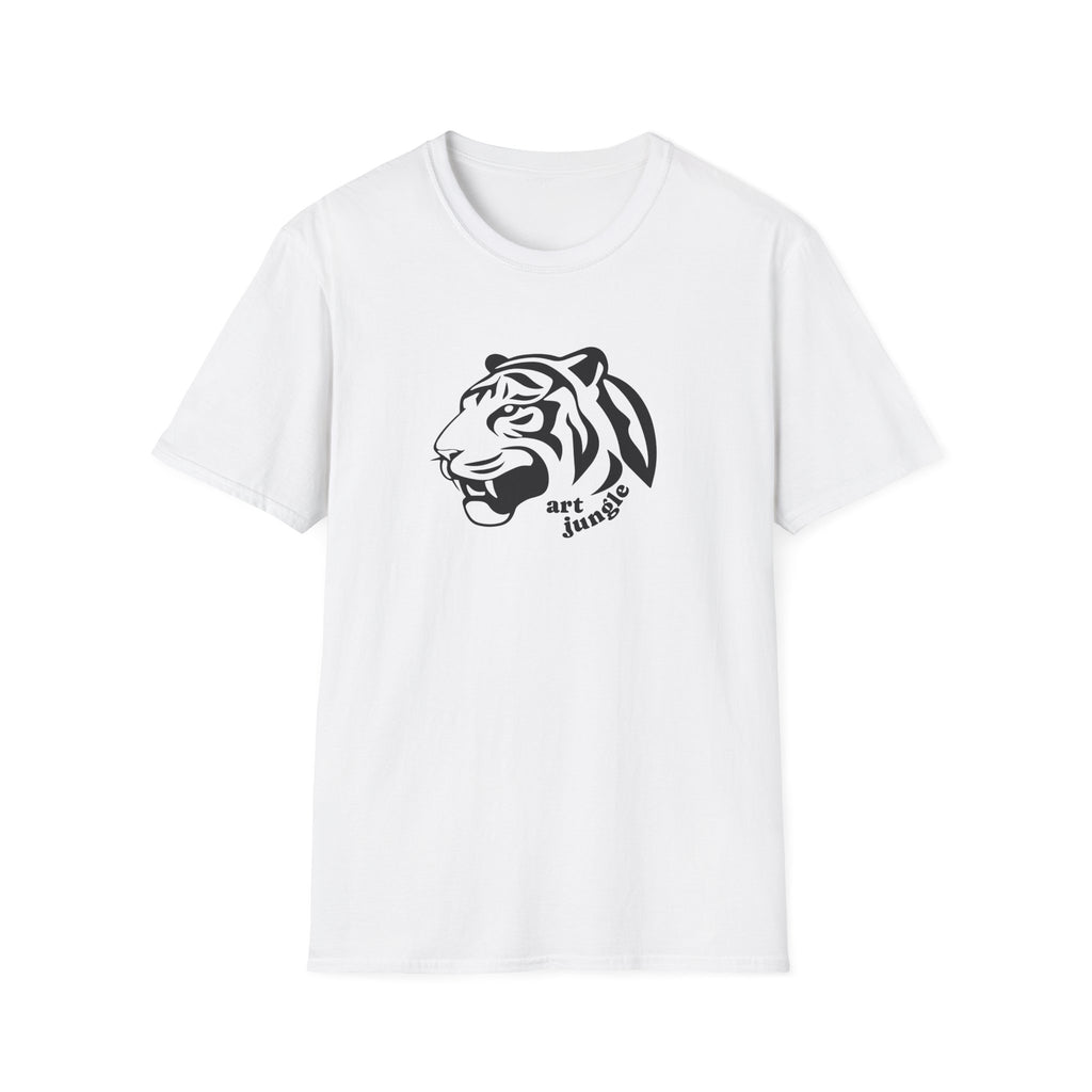 Tiger Head Graphic T-Shirt — 'art jungle' Minimalist Wildlife Tee