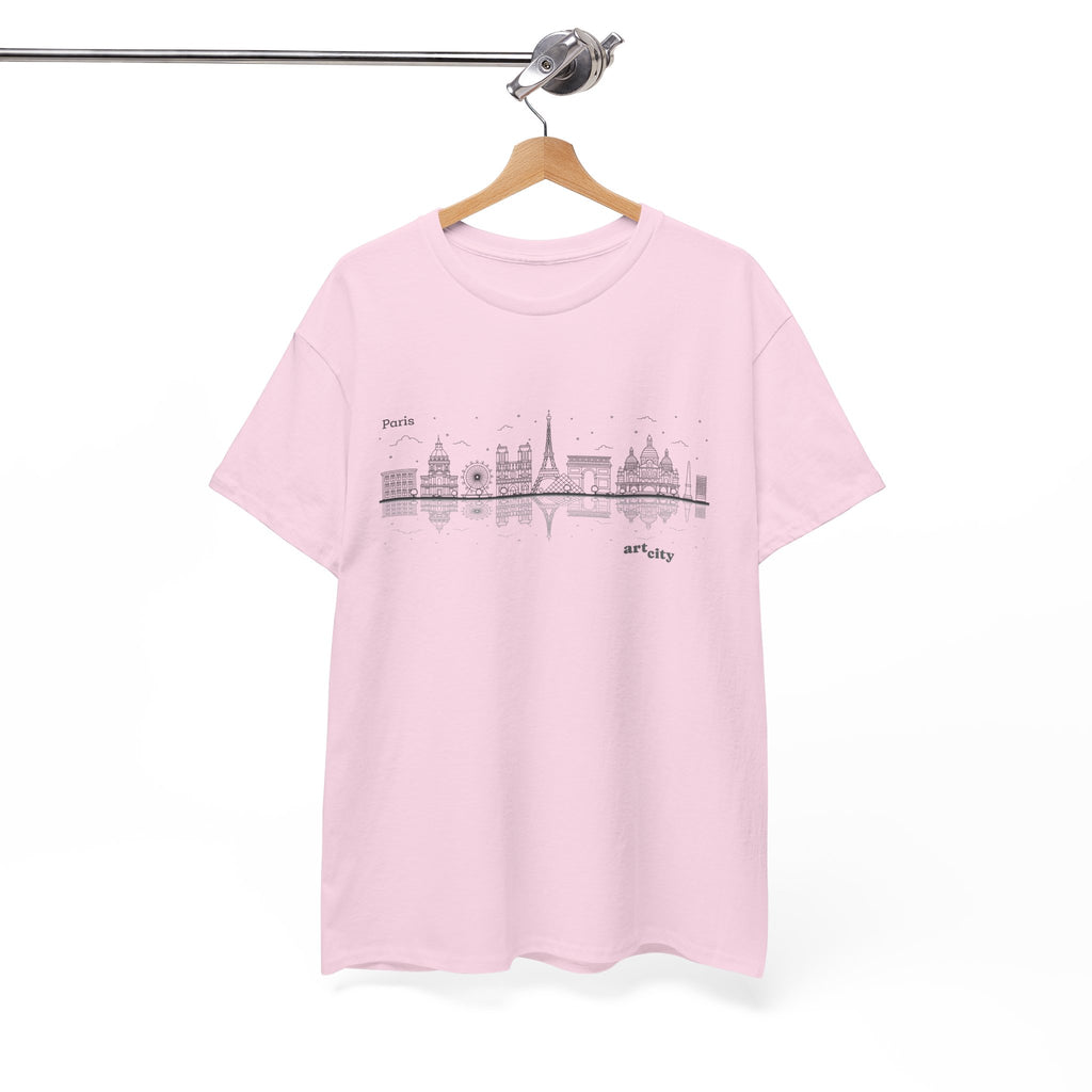 Paris Skyline T-Shirt — Minimalist Cityscape Tee (features 'Paris' text) 