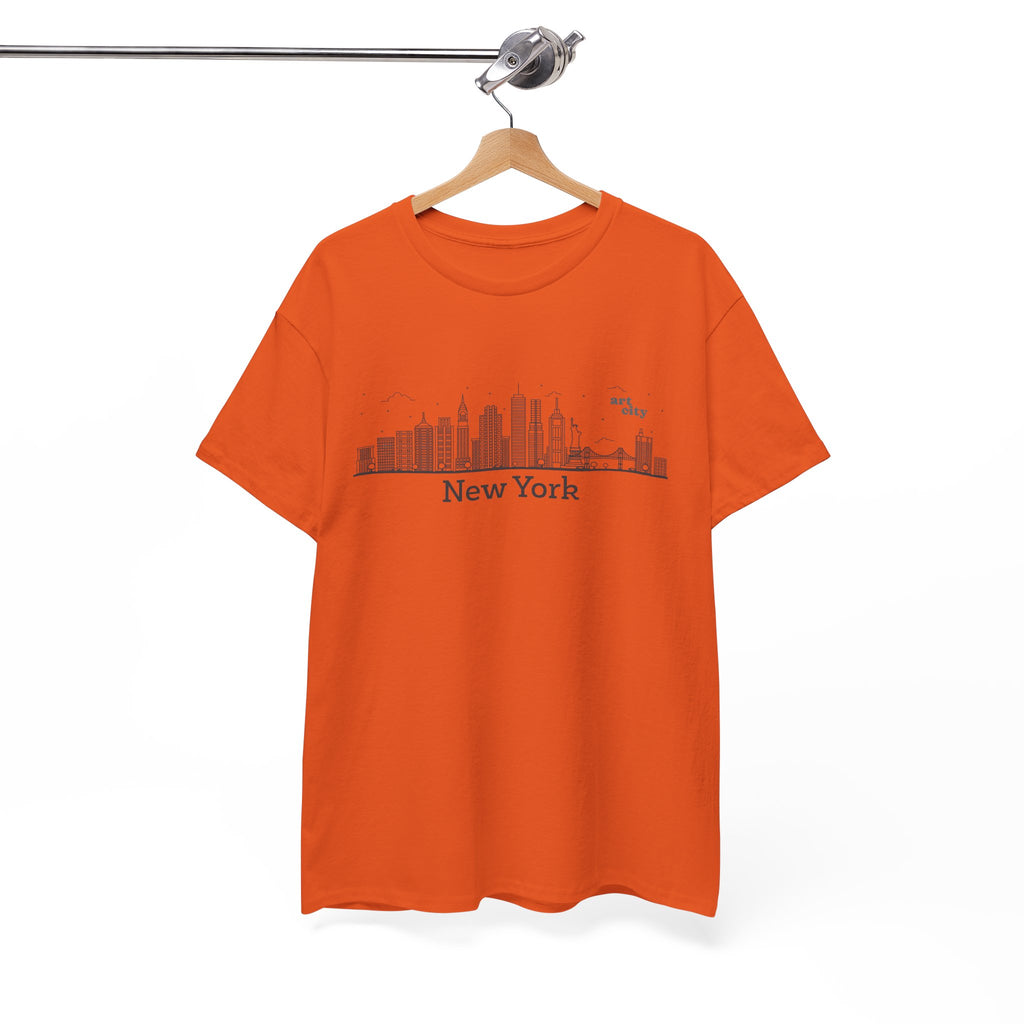 Camiseta con el horizonte de Nueva York — Camiseta minimalista con paisaje urbano 
