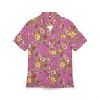 Pink Floral Hawaiian Shirt — Tropical Vintage Flower Button-Down 