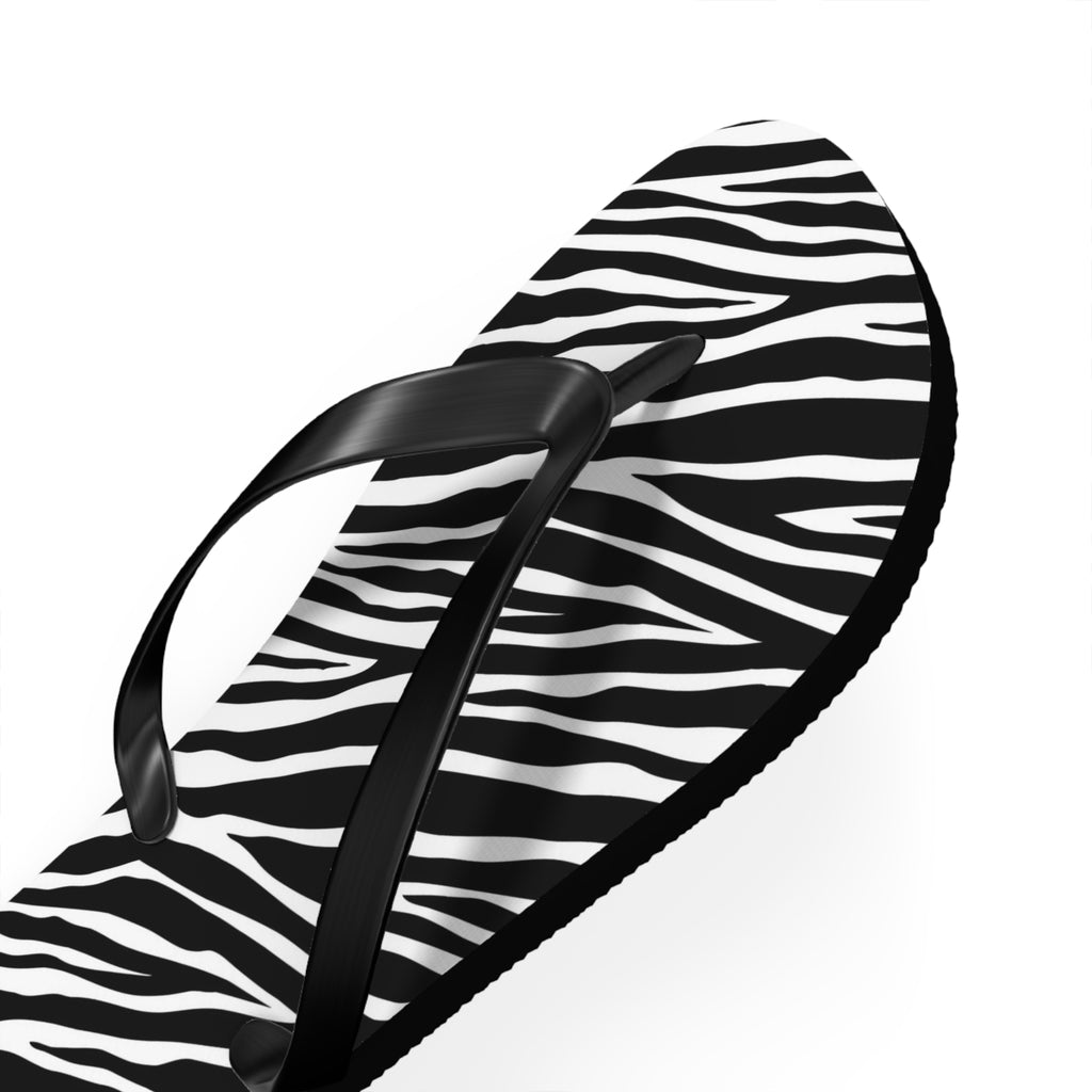 Chanclas con estampado de cebra: sandalias de playa de verano en blanco y negro