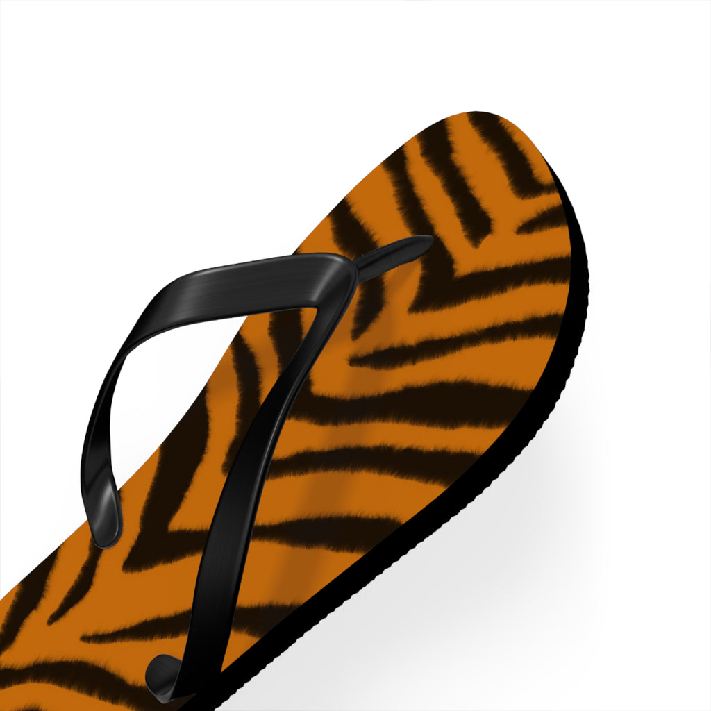 Tiger Stripe Flip Flops — Bold Animal Print Summer Sandals 