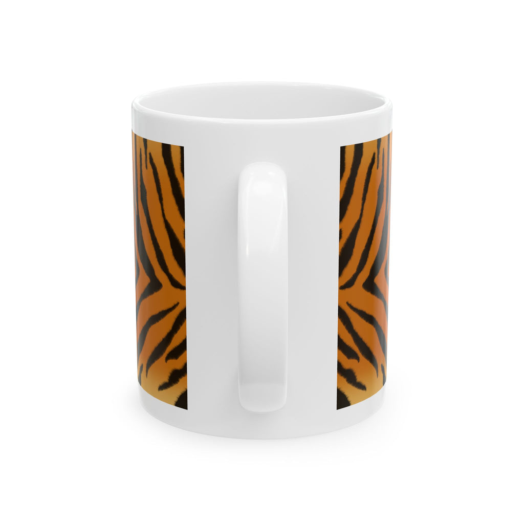 Art Jungle Tiger Stripe Ceramic Mug — "Good Morning" Coffee Cup (11oz &amp; 15oz)