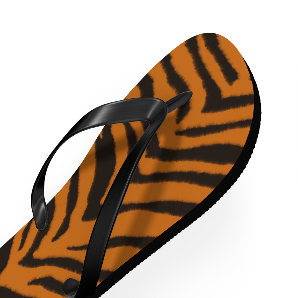 Tiger Stripe Flip Flops — Bold Animal Print Summer Sandals 
