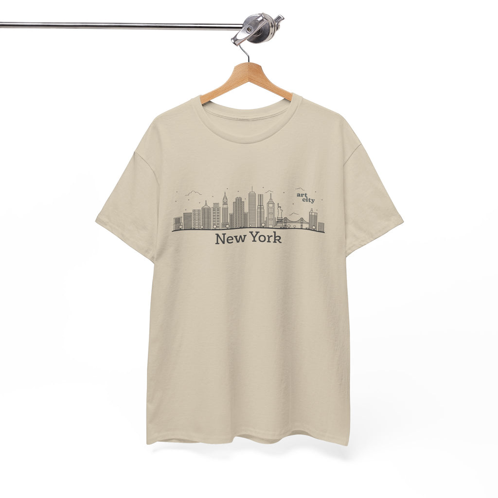 Camiseta con el horizonte de Nueva York — Camiseta minimalista con paisaje urbano 