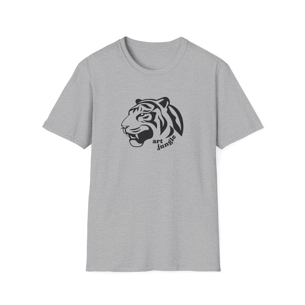 Tiger Head Graphic T-Shirt — 'art jungle' Minimalist Wildlife Tee